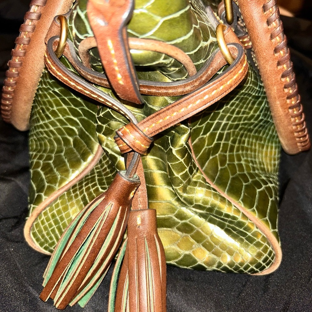 Dooney And Bourke Python Buckle Satchel With Tass… - image 4